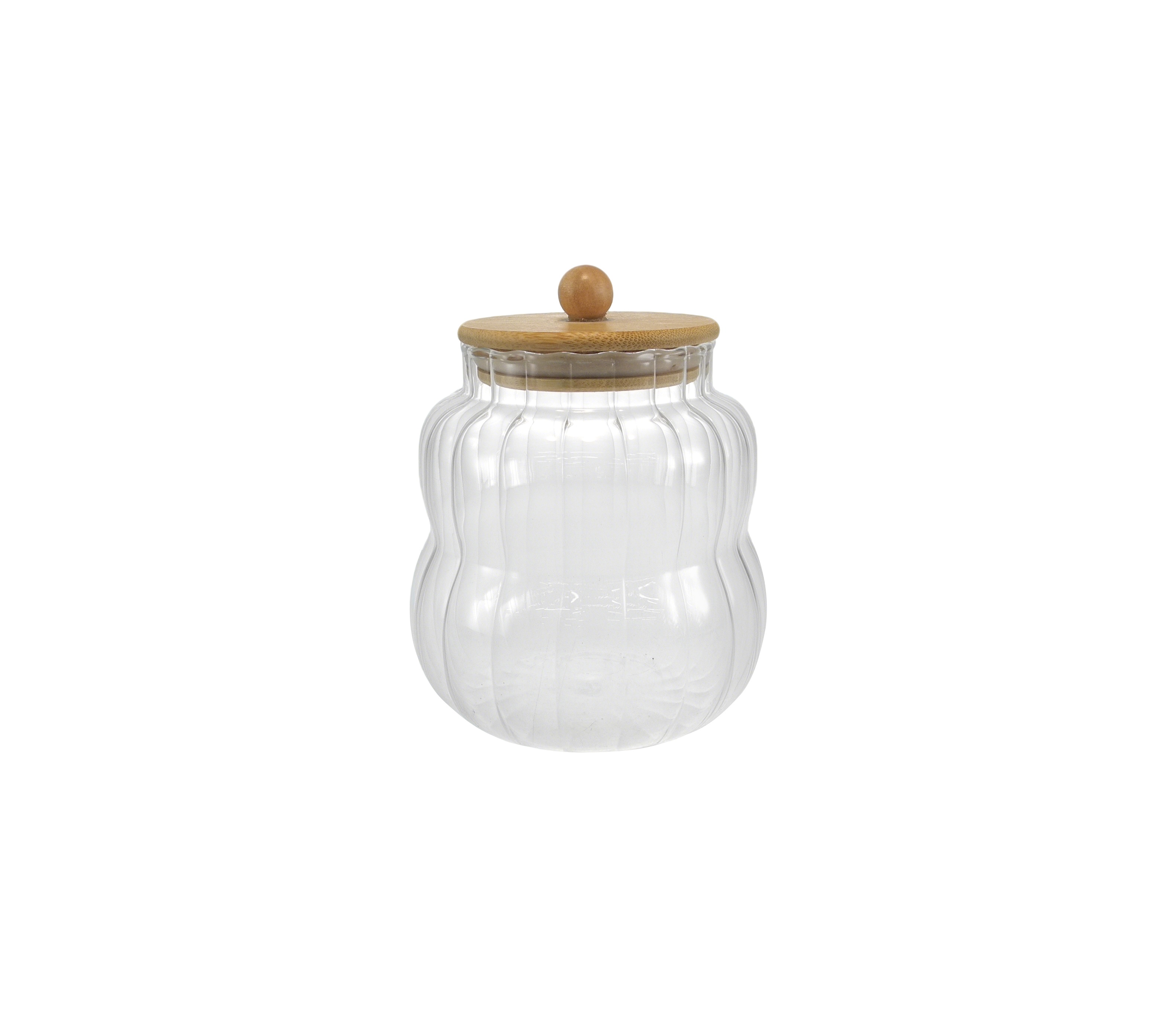 Double-layer Vertical Striped-shaped Glass Storage Container YD-STJ-196