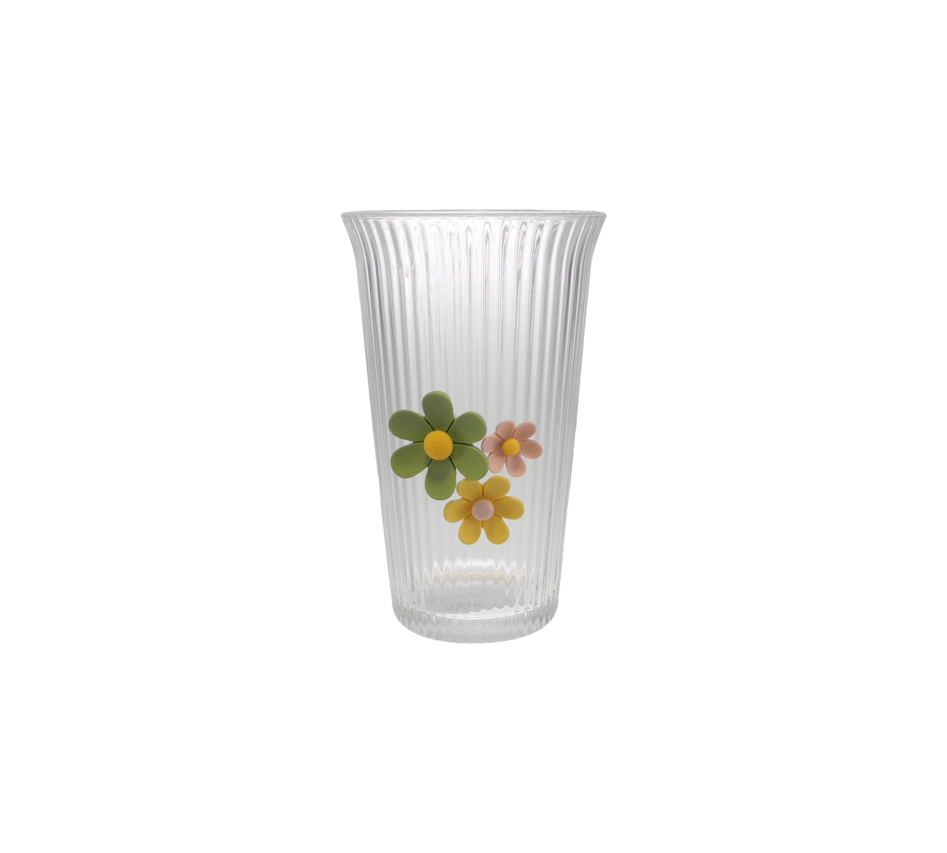 Plated Vertical Striped Glass Water Cup YD-CUP-178