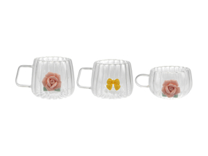 Rose Flower Glass Water Cup YD-CUP-181
