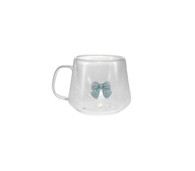 Blue Bow-shaped Glass Water Cup YD-CUP-183