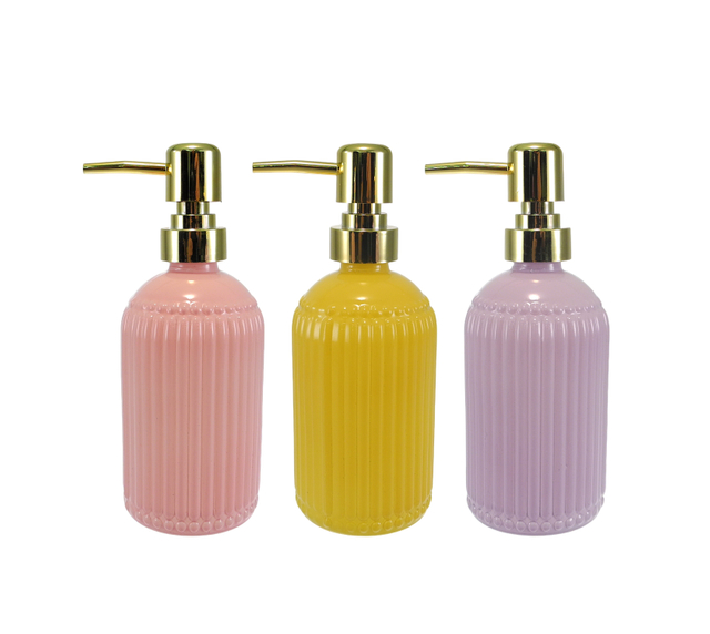 Colored Cylindrical Vertical Striped Hand Sanitizer Bottle YD-HSB-010