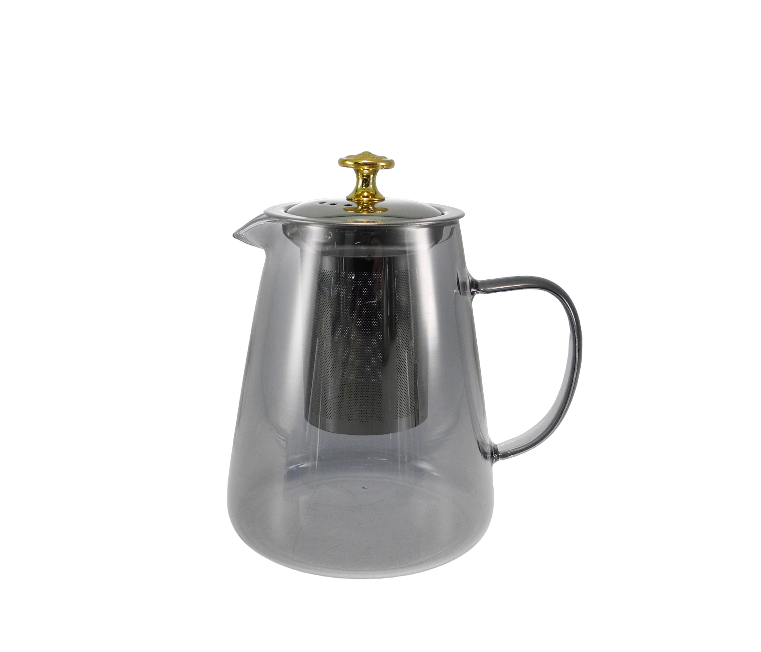 Flat-decorated Grey Glass Kettle YD-KEL-022