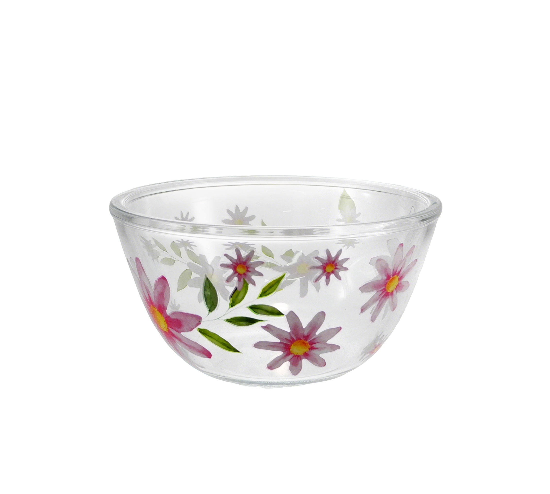 Pink Flower-patterned Glass Bowl YD-BOW-020