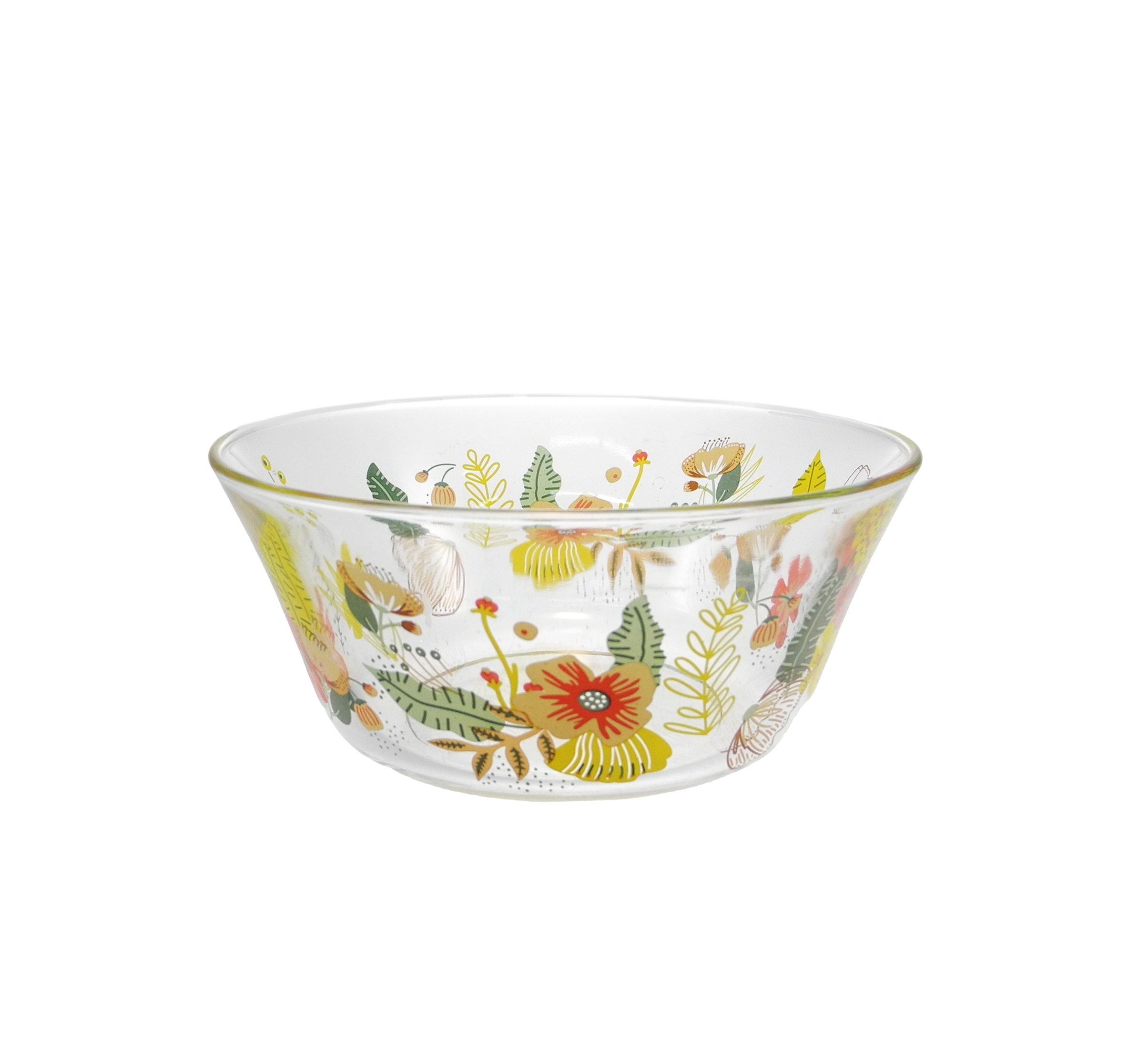 Glass Bowl with Flower Pattern YD-BOW-019