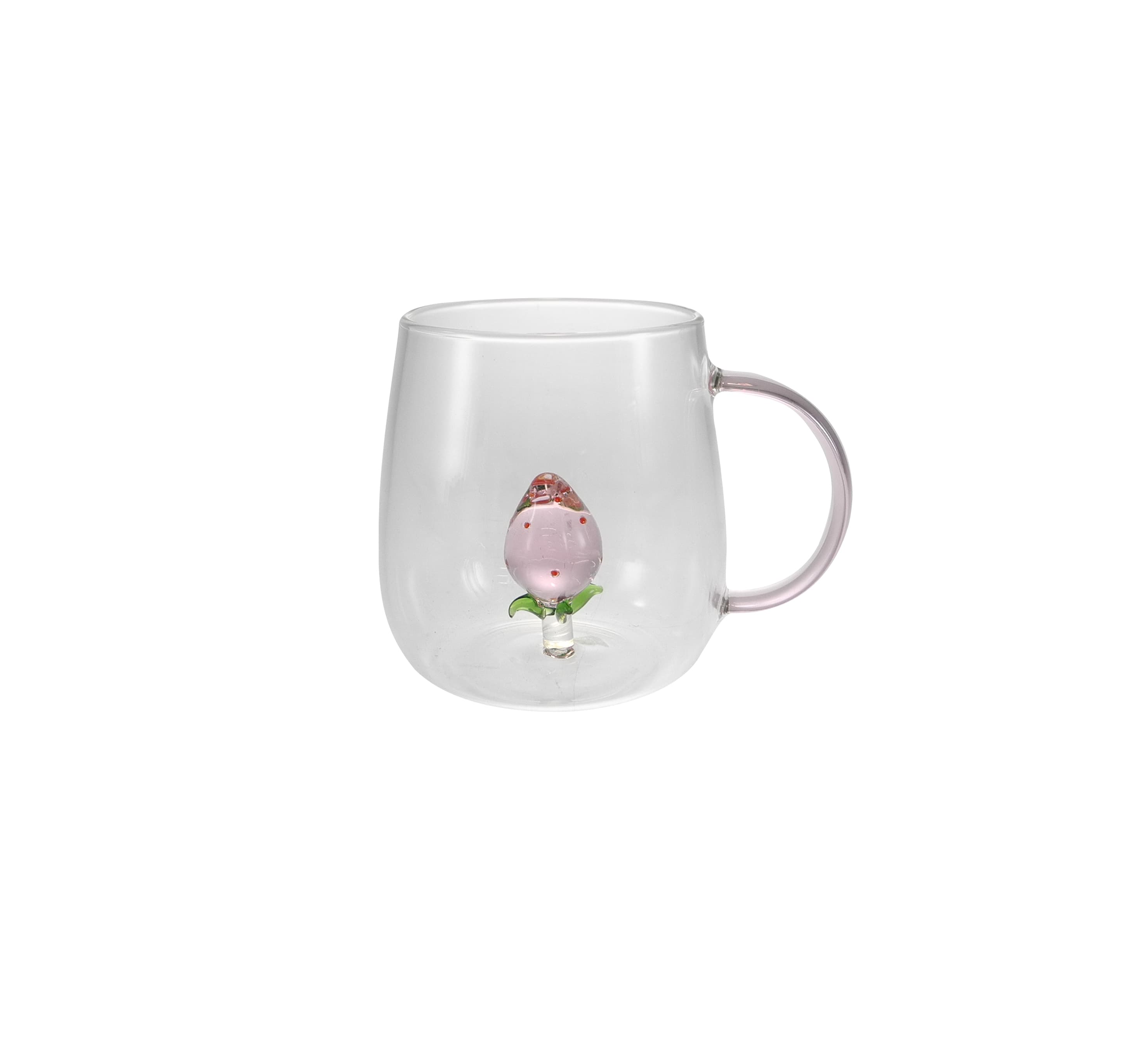 Glass Water Cup with Handle And Interior Decoration YD-CUP-159