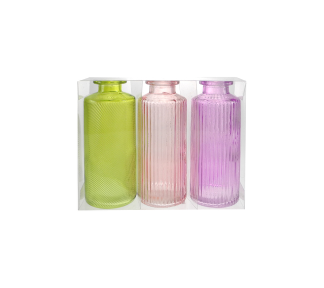 Striped Colored Glass Vase YD-CGV-032
