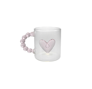 Love-shaped Cylindrical Glass Water Cup YD-CUP-166