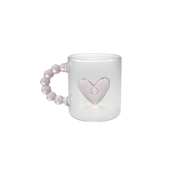 Love-shaped Cylindrical Glass Water Cup YD-CUP-166