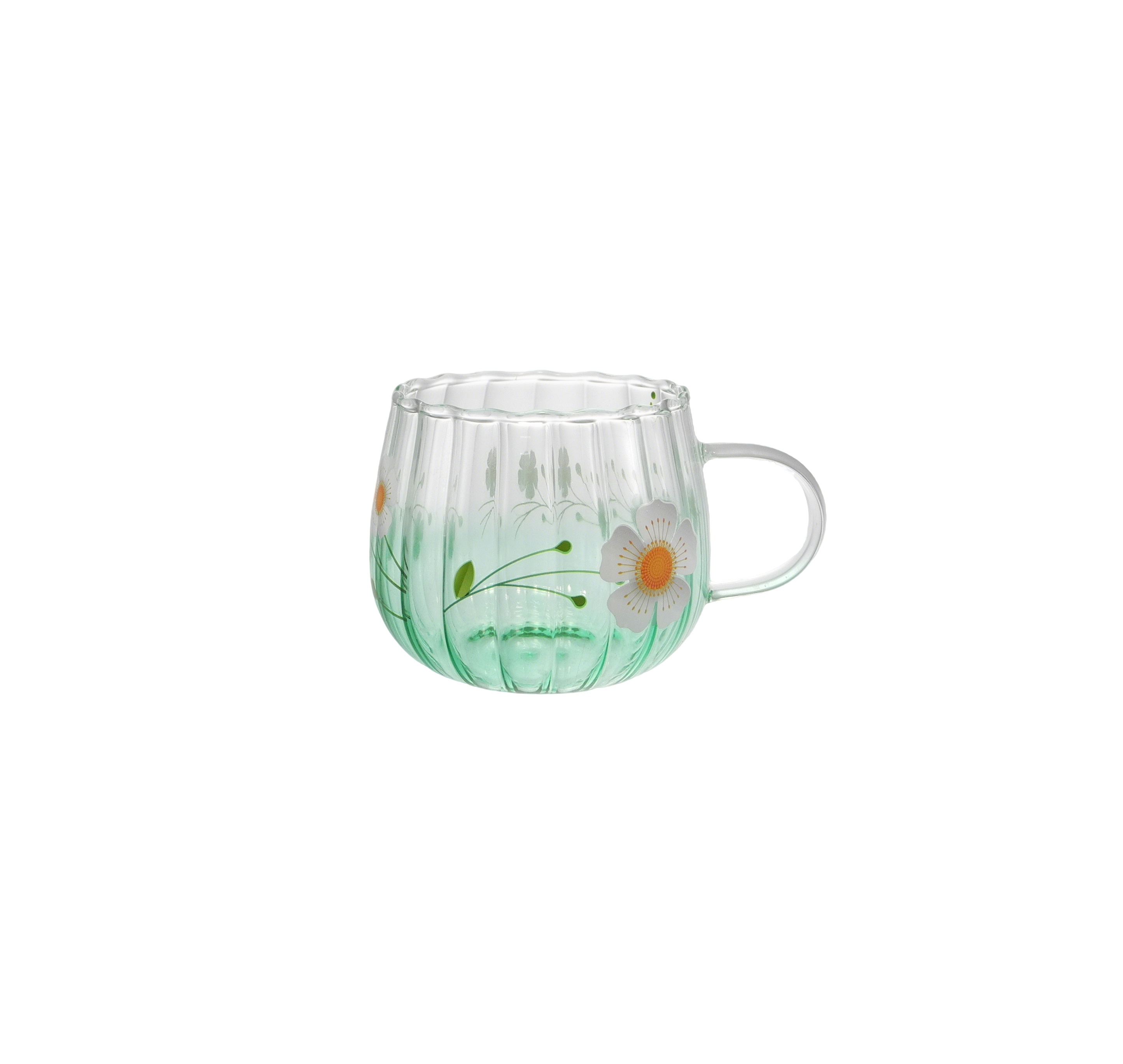 Vertical Striped Colored Glass Water Cup YD-CUP-188