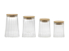 Clear Material Vertical Striped Borosilicate Glass Storage Jar YD-STJ-205
