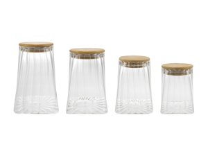 Clear Material Vertical Striped Borosilicate Glass Storage Jar YD-STJ-205