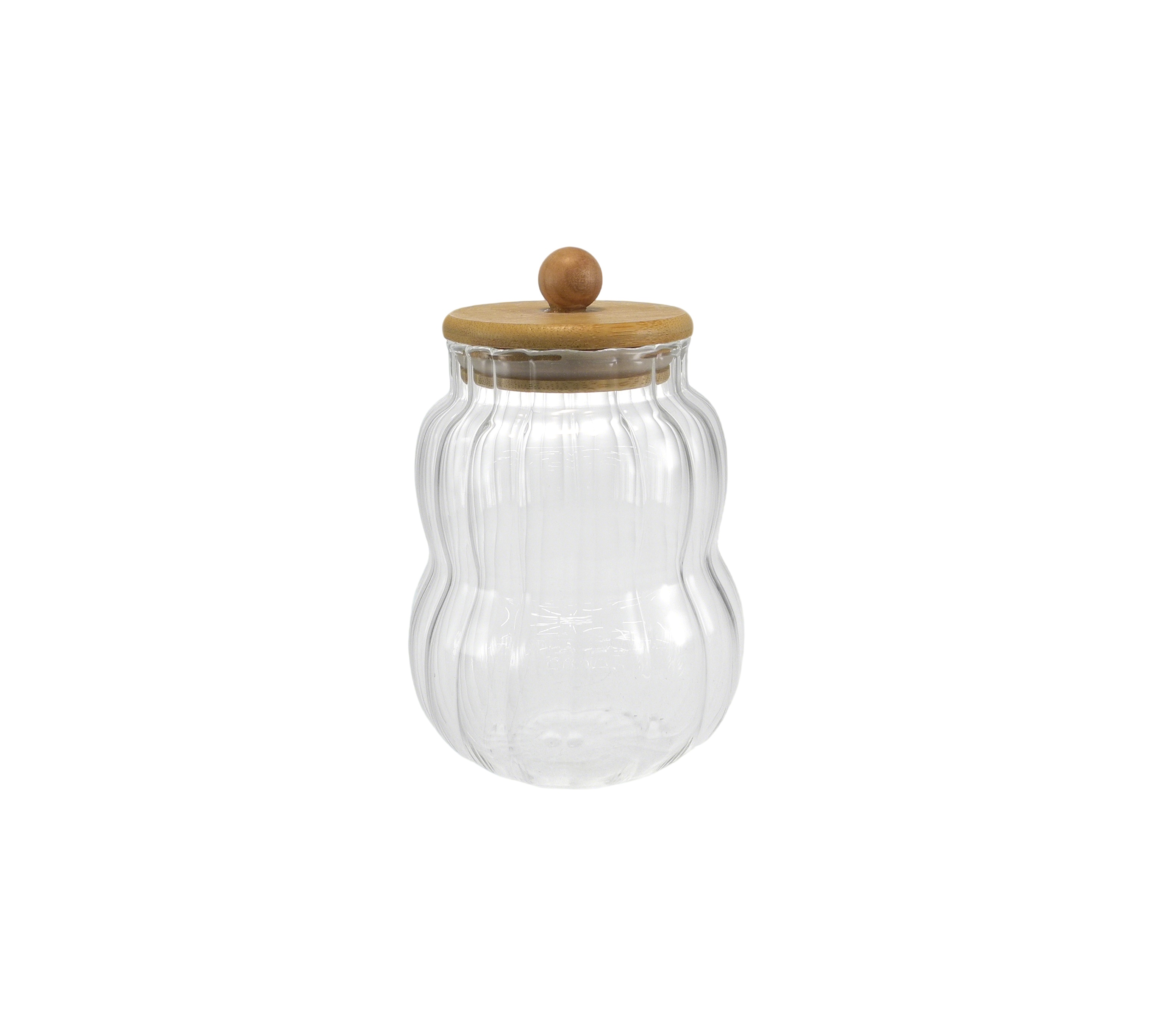 Double-layer Vertical Striped-shaped Glass Storage Container YD-STJ-196