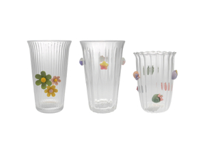 Plated Vertical Striped Glass Water Cup YD-CUP-178
