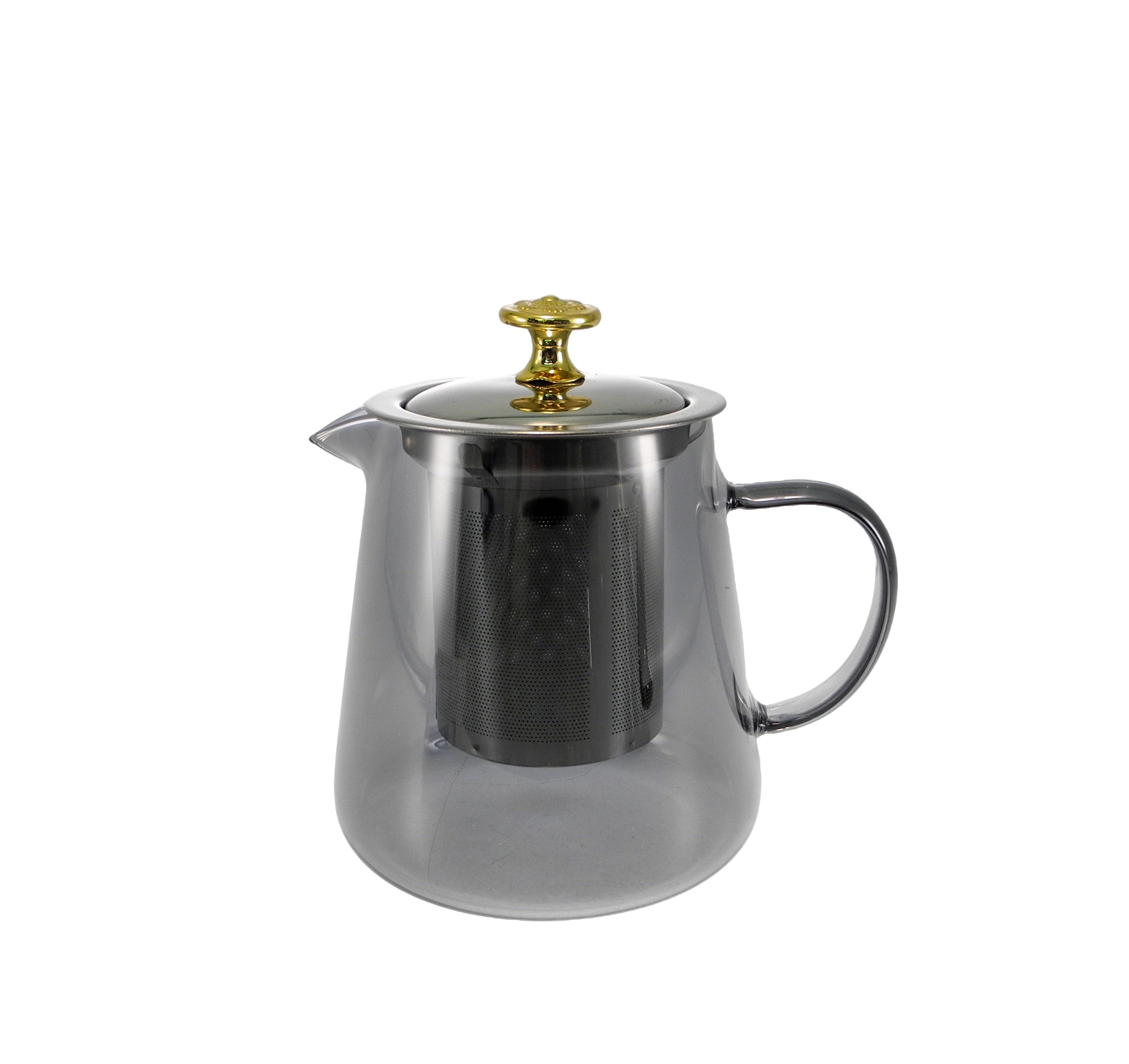 Flat-decorated Grey Glass Kettle YD-KEL-022