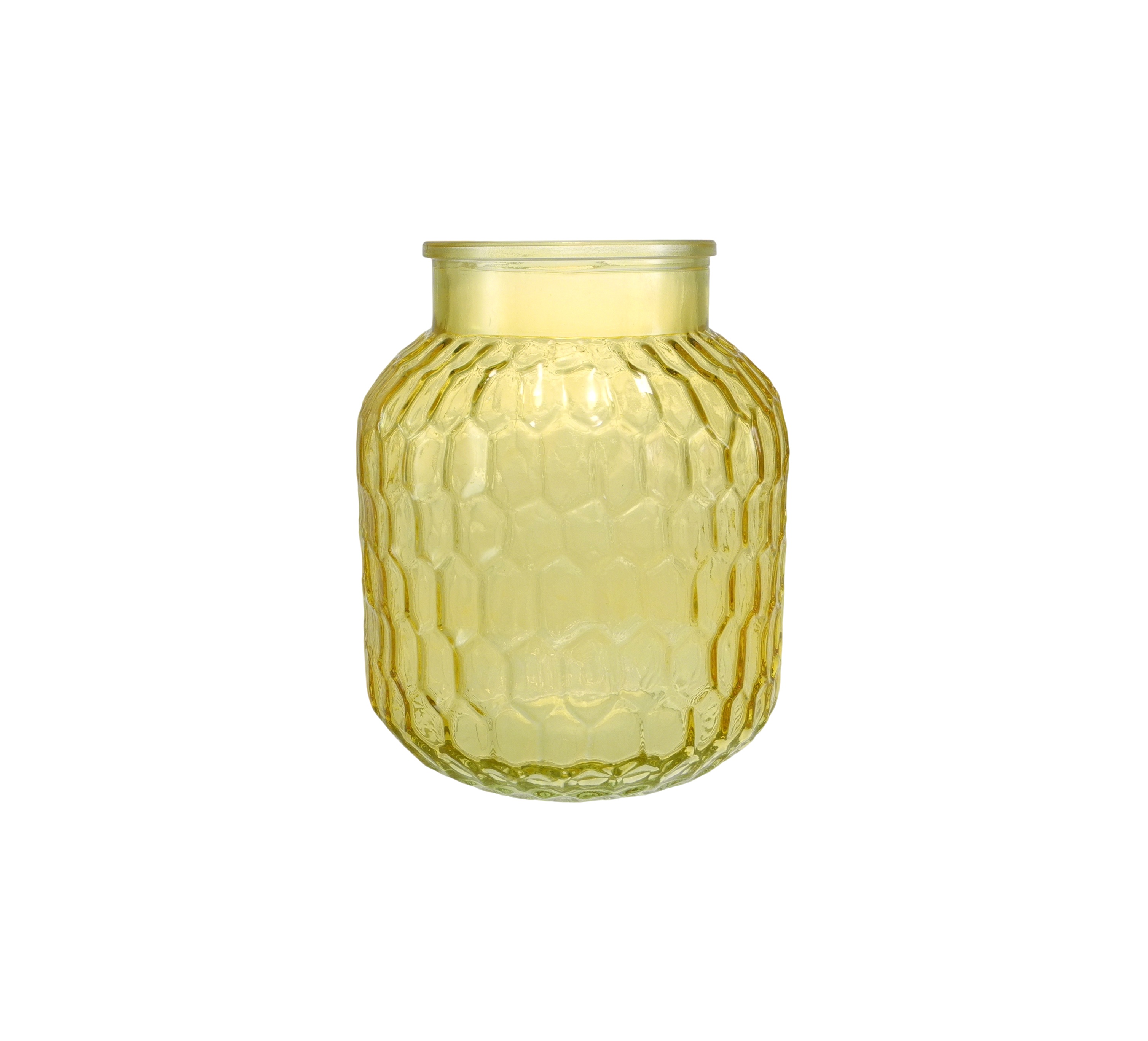 Colored Honeycomb Relief Glass Vase YD-CGV-048