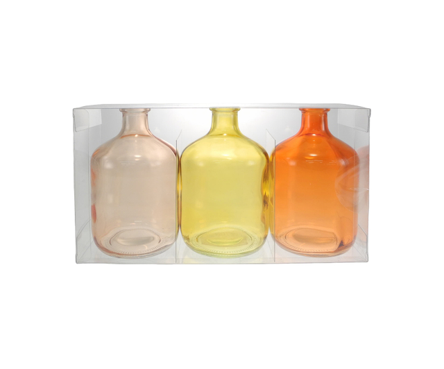 Flawless Engraved-patterned Colored Glass Vase YD-CGV-034