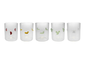 Cylindrical Glass Water Cup with A Patch on The Top YD-CUP-170