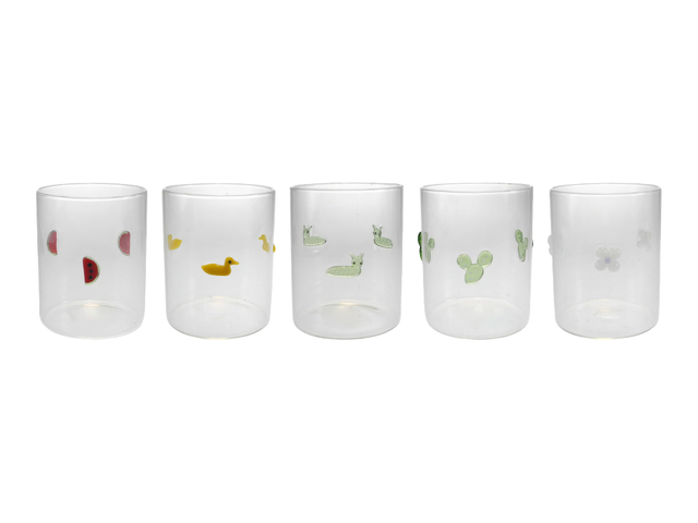 Cylindrical Glass Water Cup with A Patch on The Top YD-CUP-170