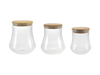 Waist-reducing Wooden Lid with High Borosilicate Glass Storage Jar YD-STJ-198