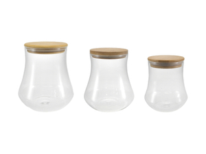 Waist-reducing Wooden Lid with High Borosilicate Glass Storage Jar YD-STJ-198