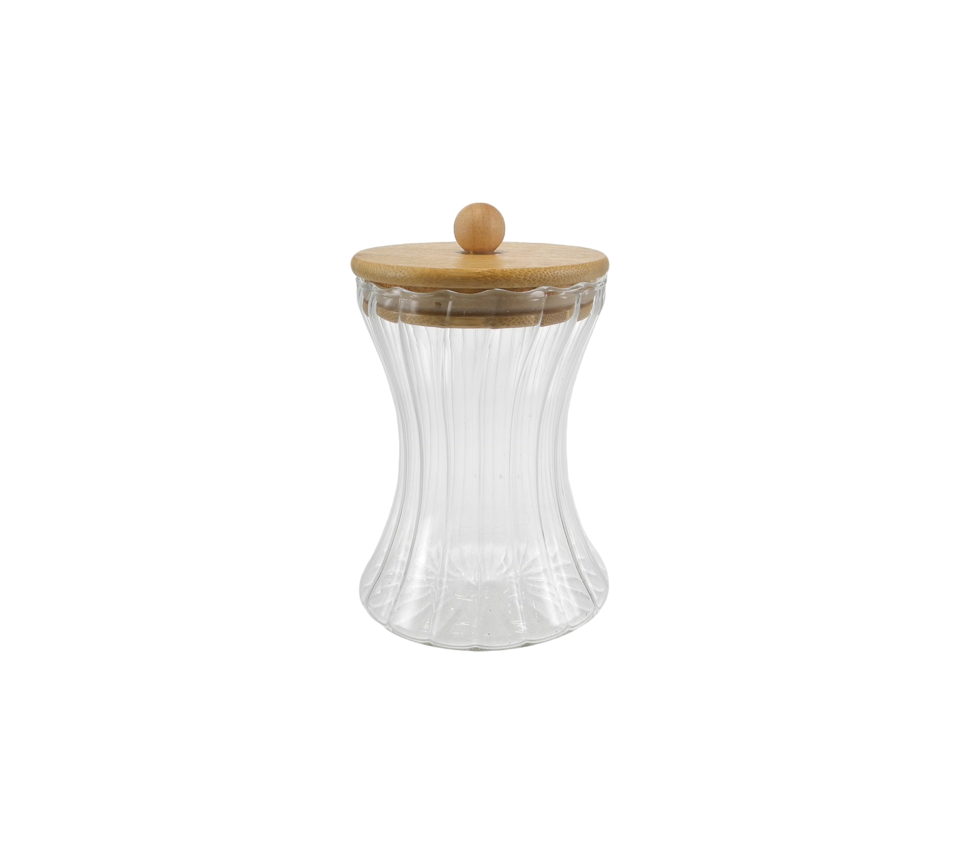 Vertical Striped Borosilicate Glass Storage Jar YD-STJ-199