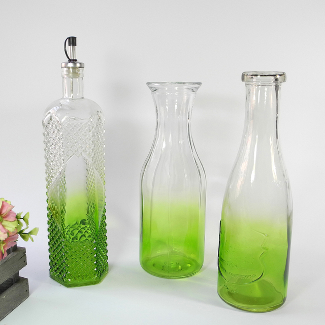 Green Gradient Oil & Vinegar Glass Bottle YD-OVB-005