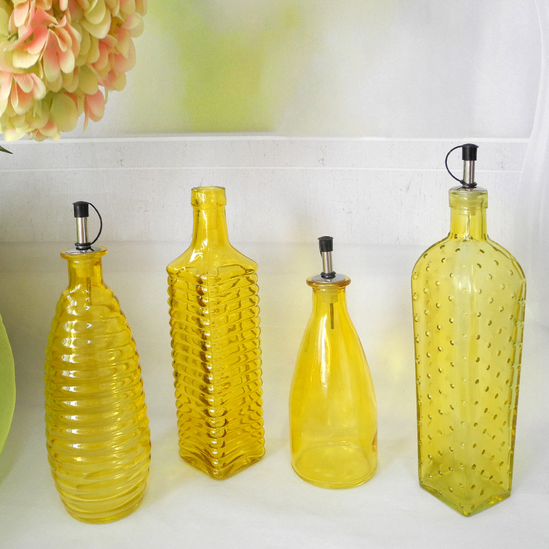 Yellow Oil & Vinegar Glass Bottle YD-OVB-001