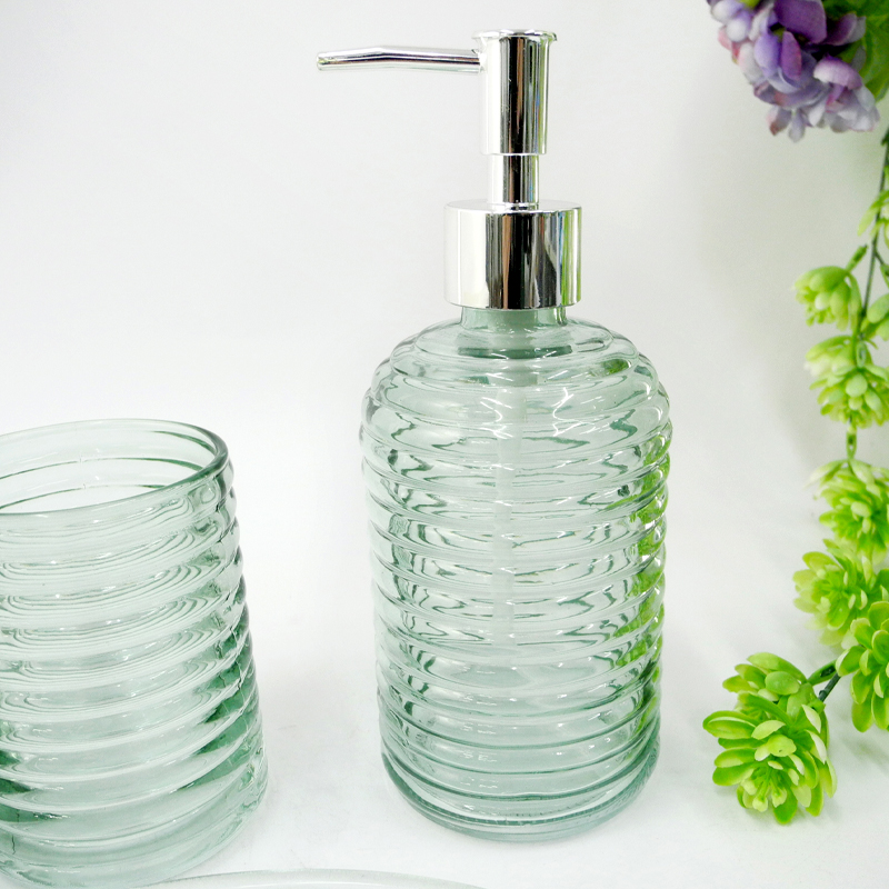 Green Striped Bathroom Scrubber Container YD-BC-003