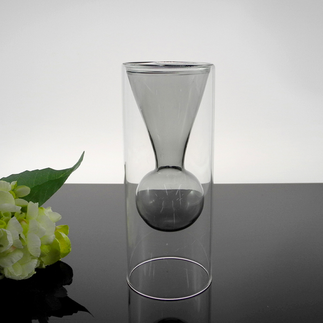 Gray Hourglass Shaped Lampwork Glass Vase YD-LGV-015
