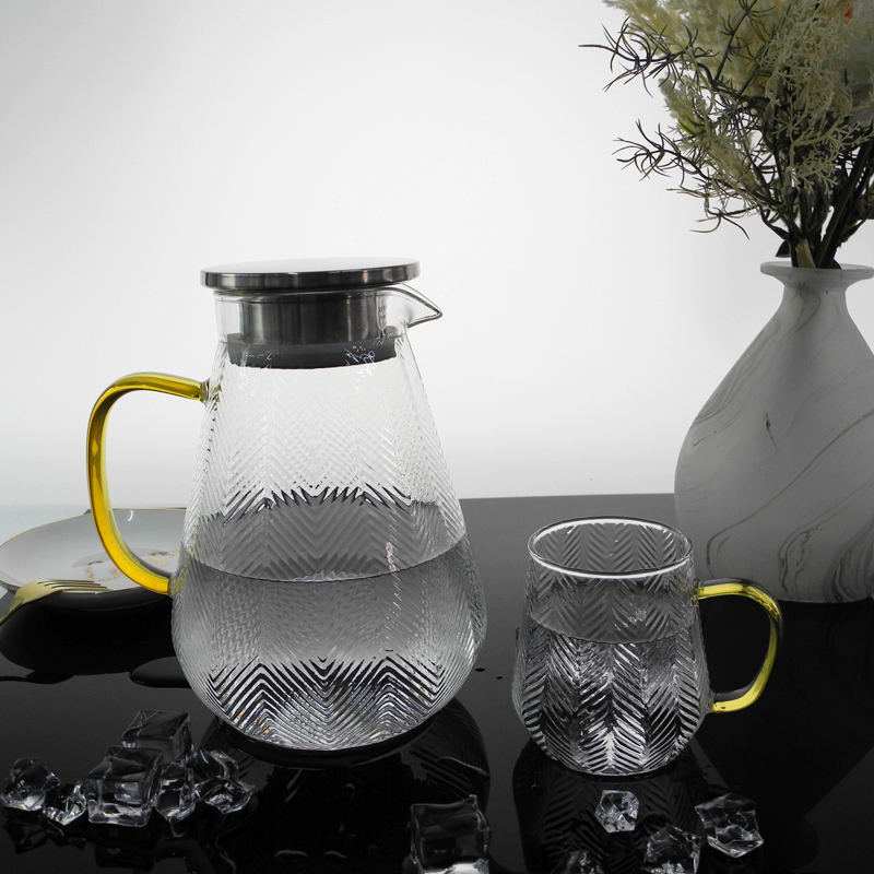 Striped Embossed Cup And Pot Set YD-CUP-048