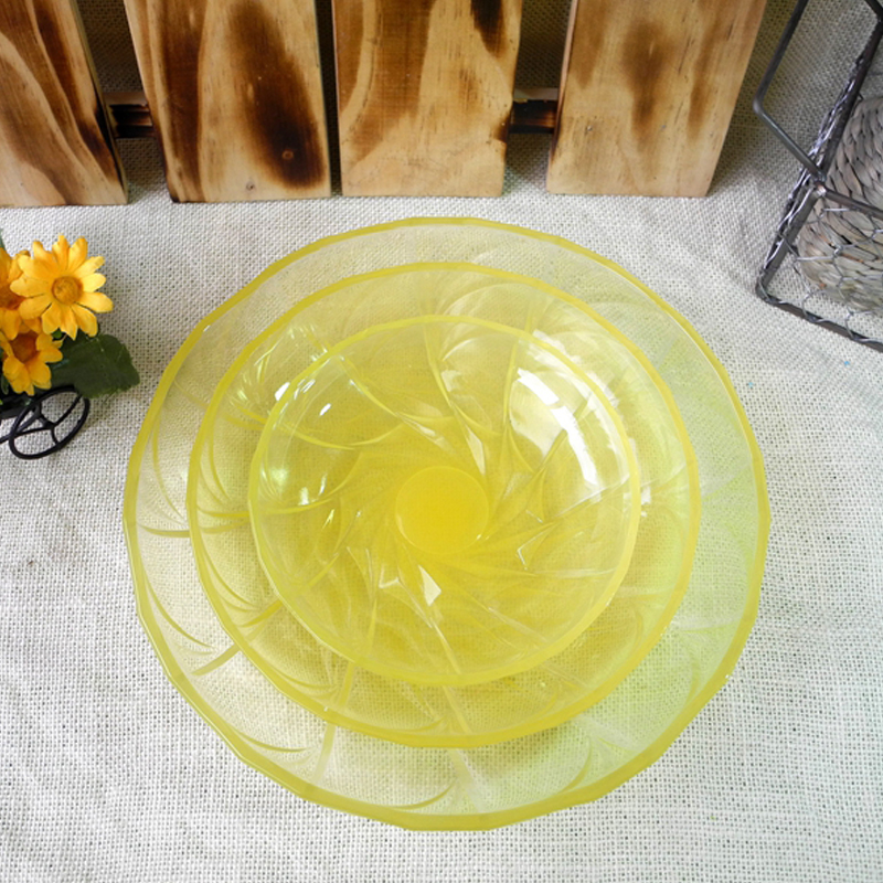 Green Glass Plate Combination Plate YD-GLSP-013