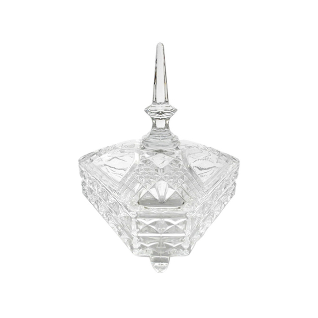 Embossed Patterned Glass Storage Container YD-BC-009