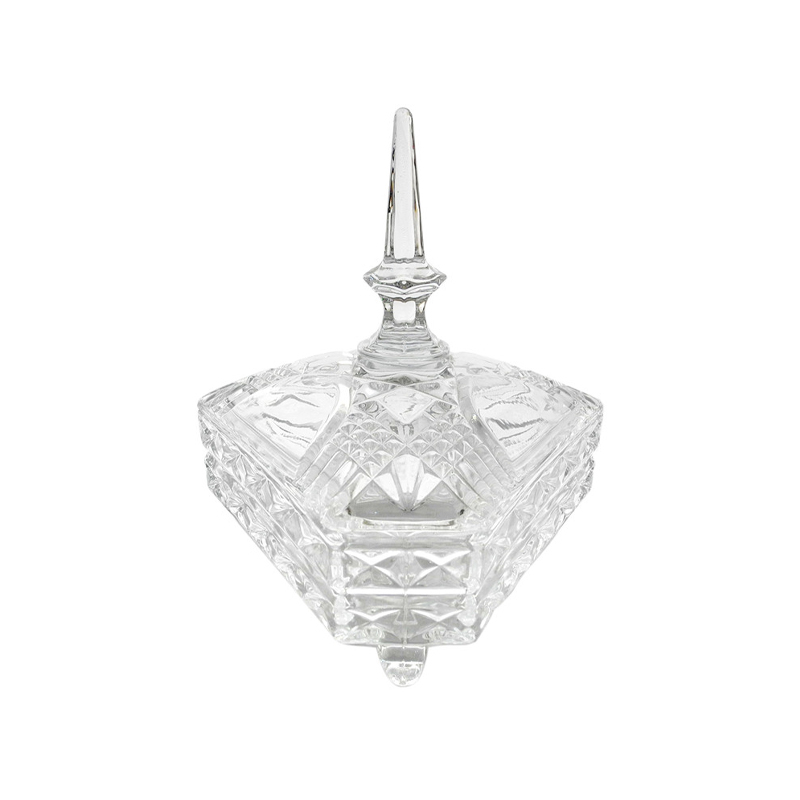 Embossed Patterned Glass Storage Container YD-BC-009