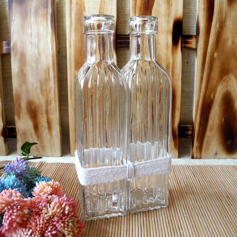 Transparent Stripes Glass Bottle YD-BOT-006