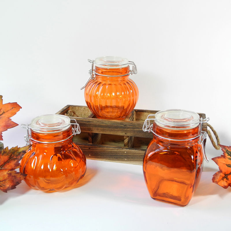 Orange Buckle Glass Storage Jar YD-STJ-002