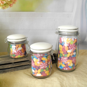 Candy Stickers Glass Storage Jar YD-STJ-020