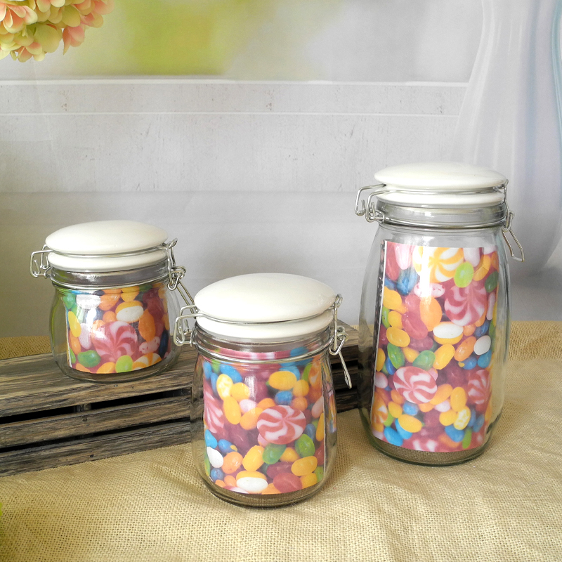 Candy Stickers Glass Storage Jar YD-STJ-020