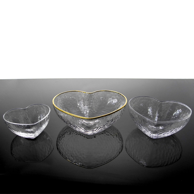 Heart-shaped Transparent Glass Bowl YD-BOW-012