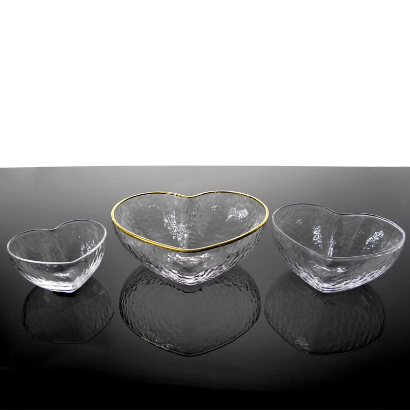 Heart-shaped Transparent Glass Bowl YD-BOW-012