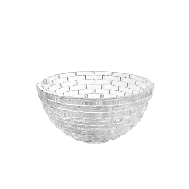 Brick Pattern Transparent Glass Bowl YD-BOW-007