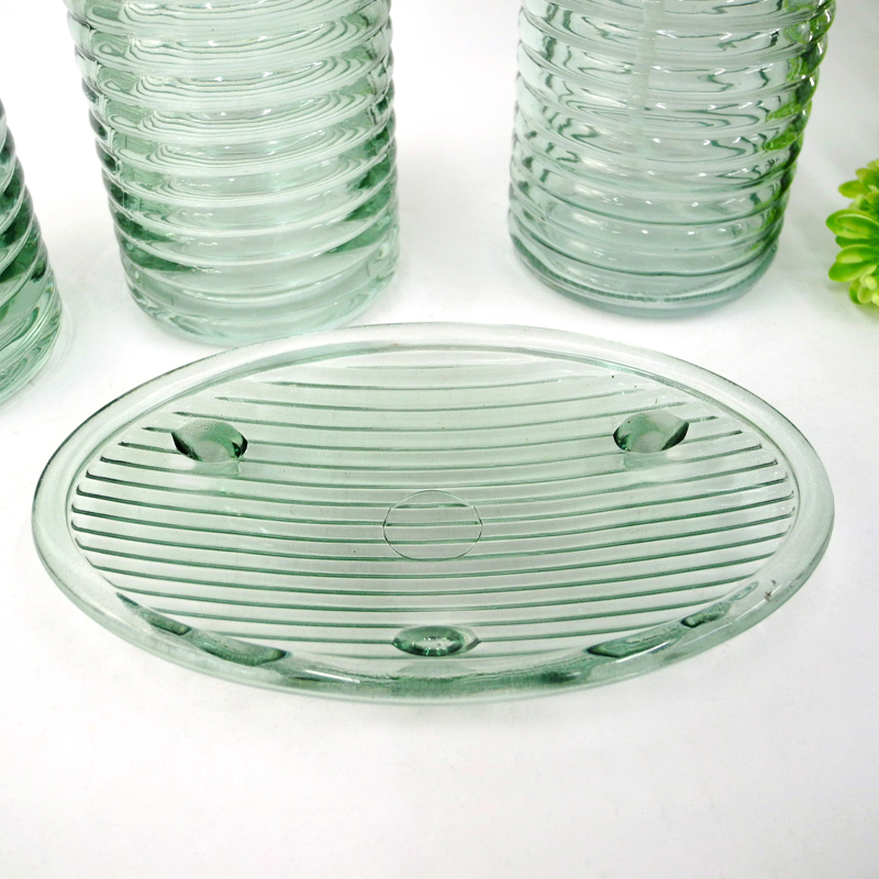 Green Striped Bathroom Scrubber Container YD-BC-003