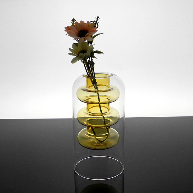 Yellow Lampwork Glass Vase YD-LGV-010