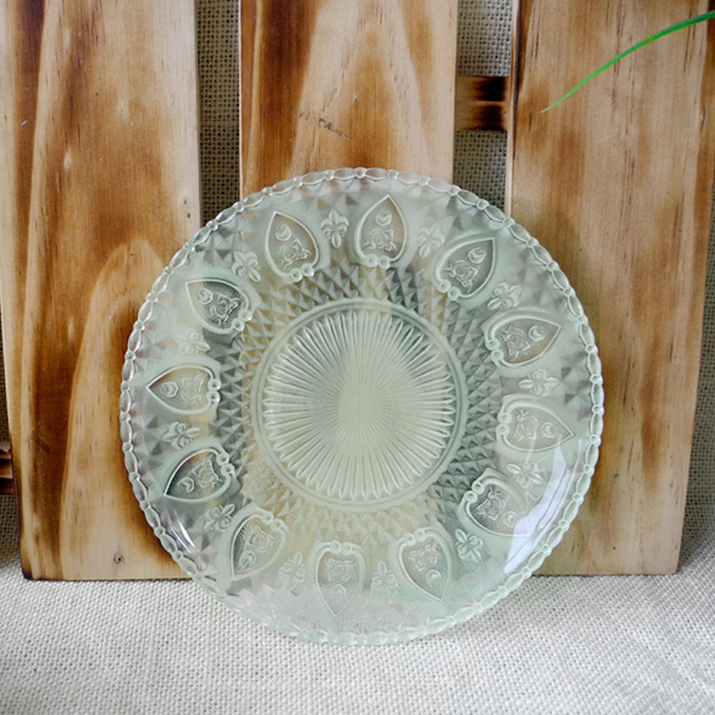 Green Embossed Dinner Plate YD-PTE-011