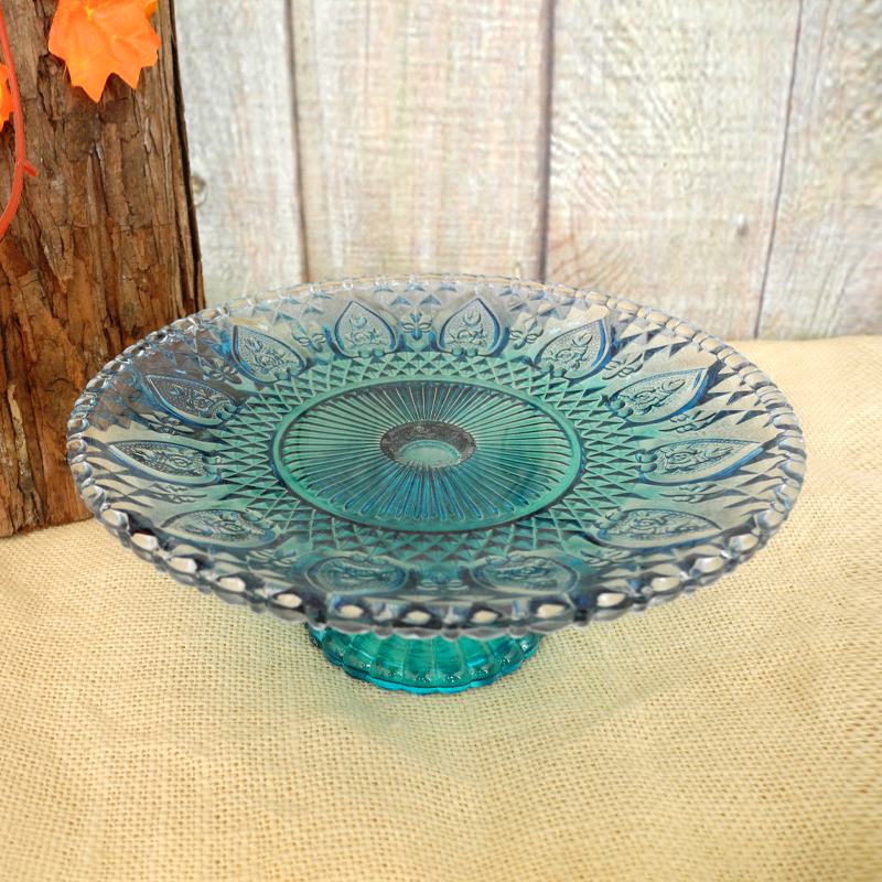 Blue Embossed Pattern Dinner Plate YD-PTE-008