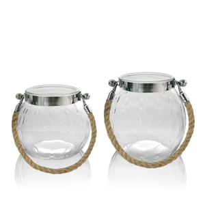 Dots Glass Storage Jar With Rope YD-STJ-019