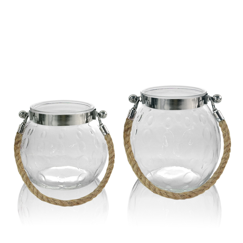 Dots Glass Storage Jar With Rope YD-STJ-019