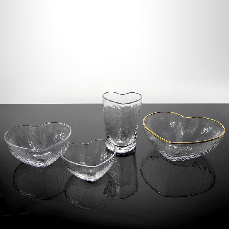 Heart-shaped Transparent Glass Bowl YD-BOW-012