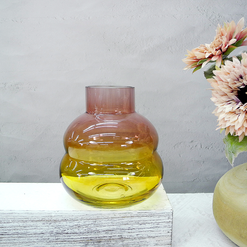 Warm Color Gradient Striped Glass Vases YD-CGV-030