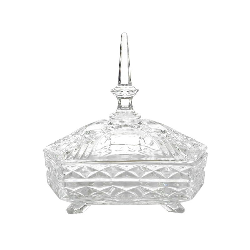 Embossed Patterned Glass Storage Container YD-BC-009