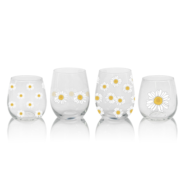 Decal Pattern Glass Cup YD-CUP-008